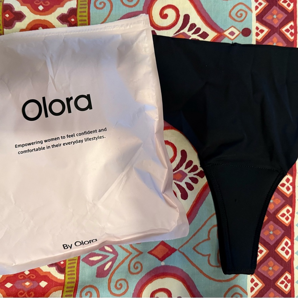 Olora Black High-Waisted Thongs. Set of 6 pairs. NWOT.
